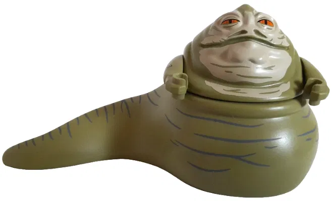 Jabba the Hutt - Olive Green, Tan Face, Dark Bluish Gray Wrinkles