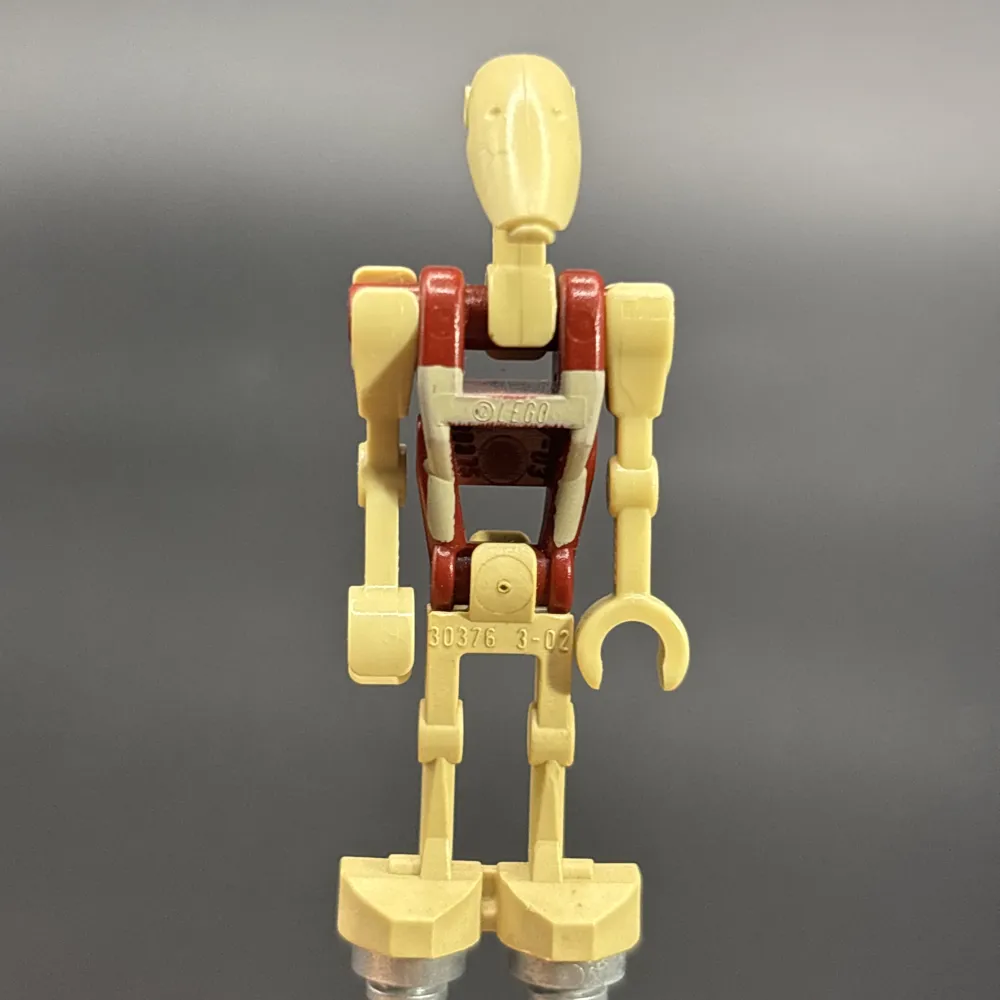 Security Battle Droid - Dark Red Torso with Tan Insignia, Angled Arm and Straight Arm