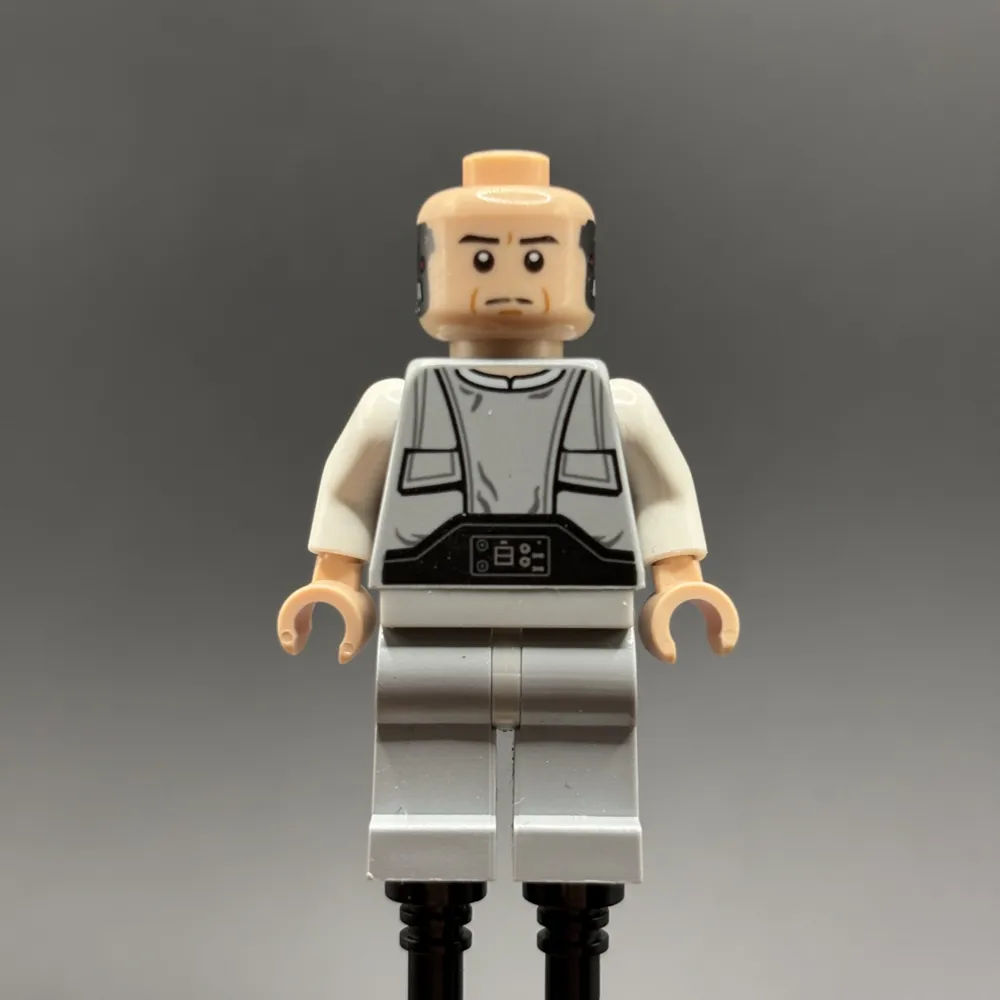 Lobot - Light Bluish Gray Uniform, Light Nougat Head, Black Eyebrows