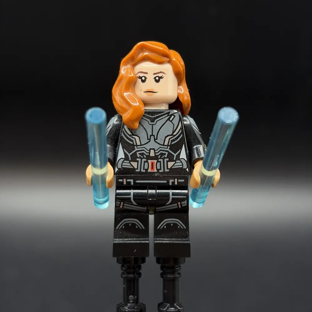 Black Widow - Black Jumpsuit, Dark Orange Mid-Length Hair, Printed Legs, Printed Arms