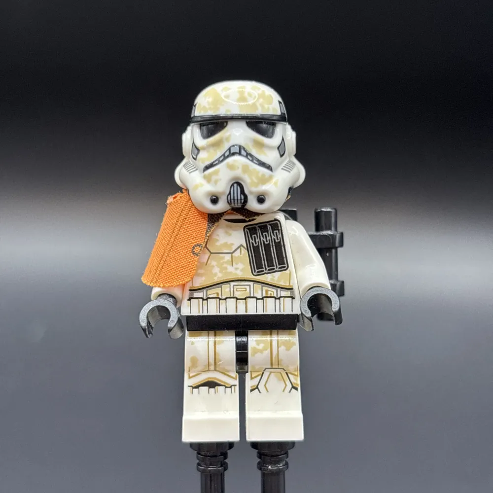 Sandtrooper Squad Leader (Captain) - Dual Molded Helmet, Orange Pauldron, Ammo Pouch, Dirt Stains, Survival Backpack, Frown