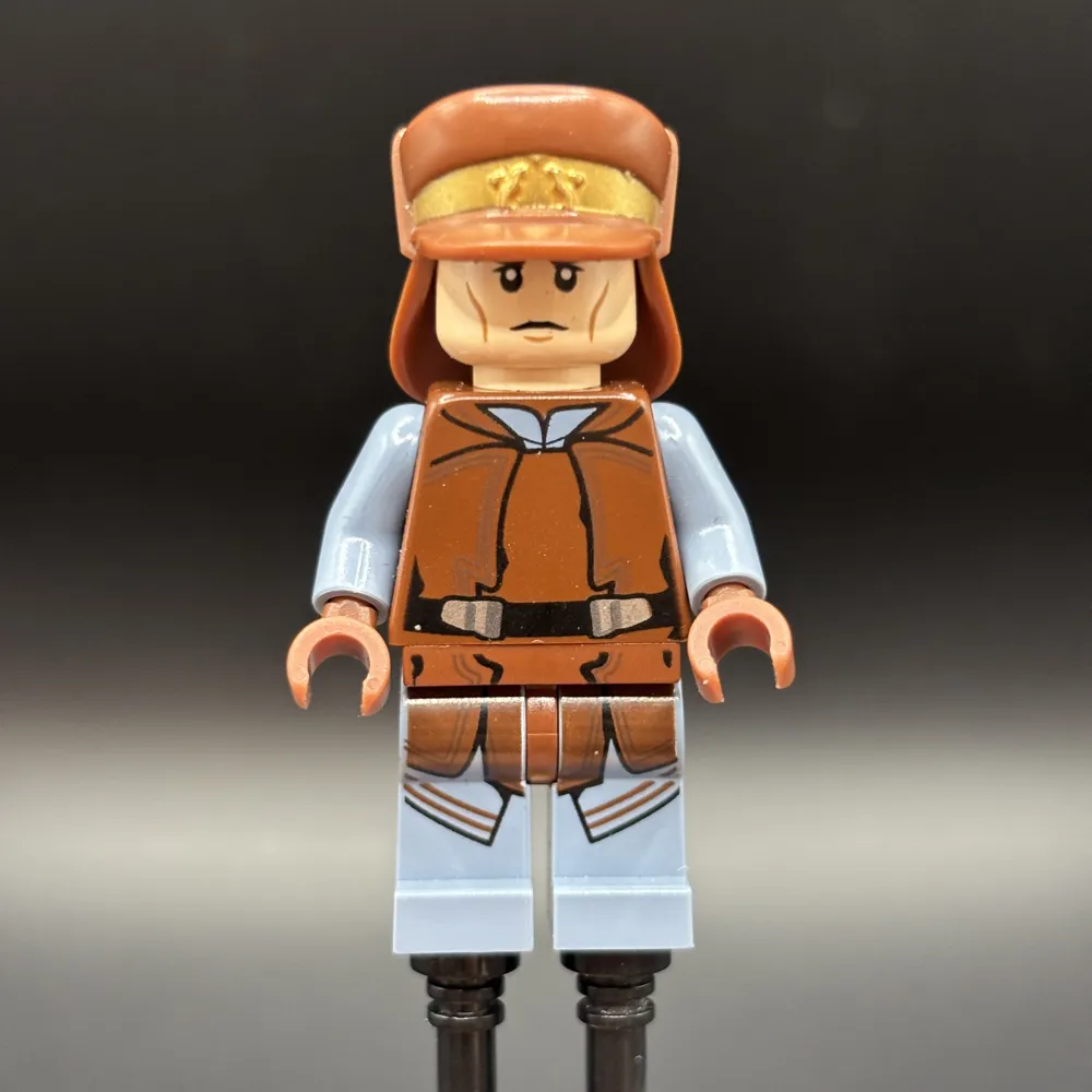 Naboo Security Officer - Reddish Brown and Sand Blue Uniform, Light Nougat Head, Hat with Neck Protector
