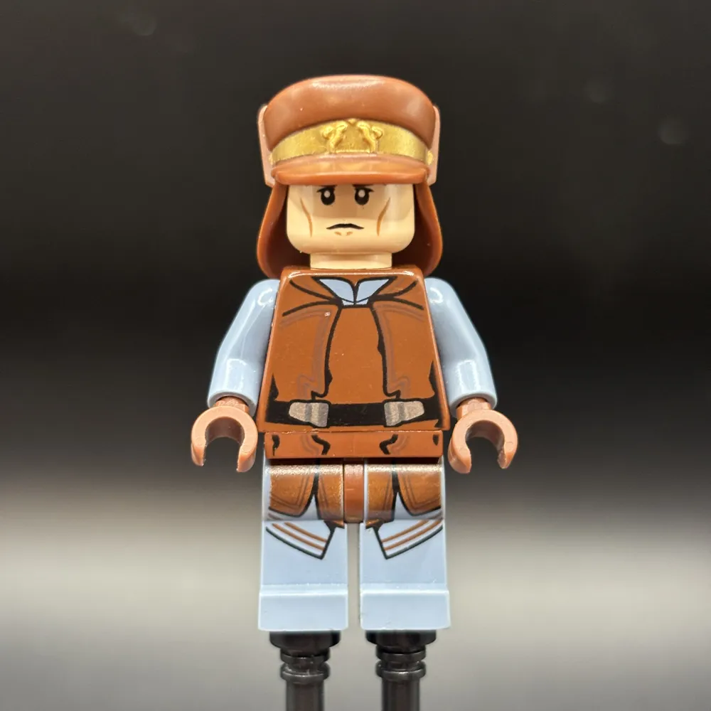 Naboo Security Officer - Reddish Brown and Sand Blue Uniform, Light Nougat Head, Hat with Neck Protector
