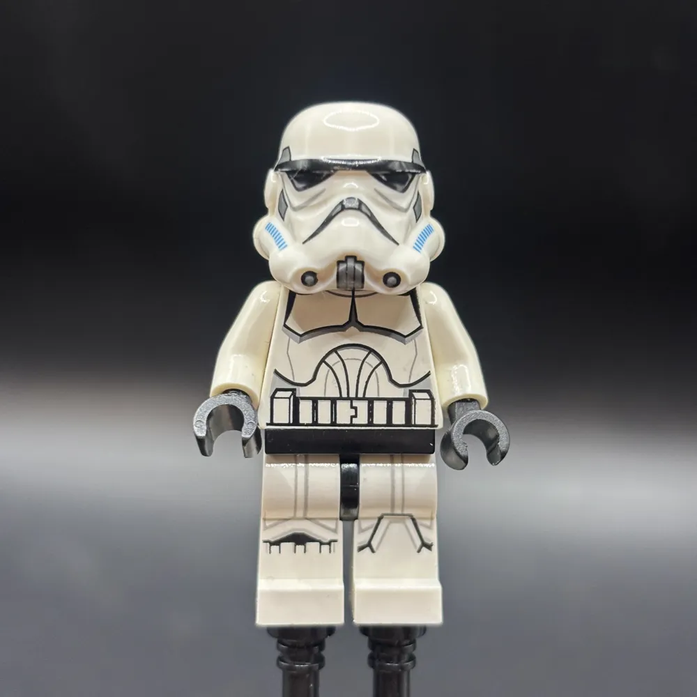 Imperial Stormtrooper - Male, Dual Molded Helmet with Light Bluish Gray Panels on Back, Light Nougat Head, Frown