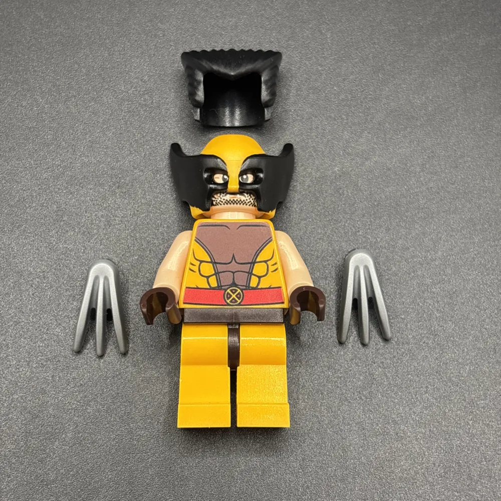 Wolverine - Bright Light Orange and Black Mask, Dark Brown Hands